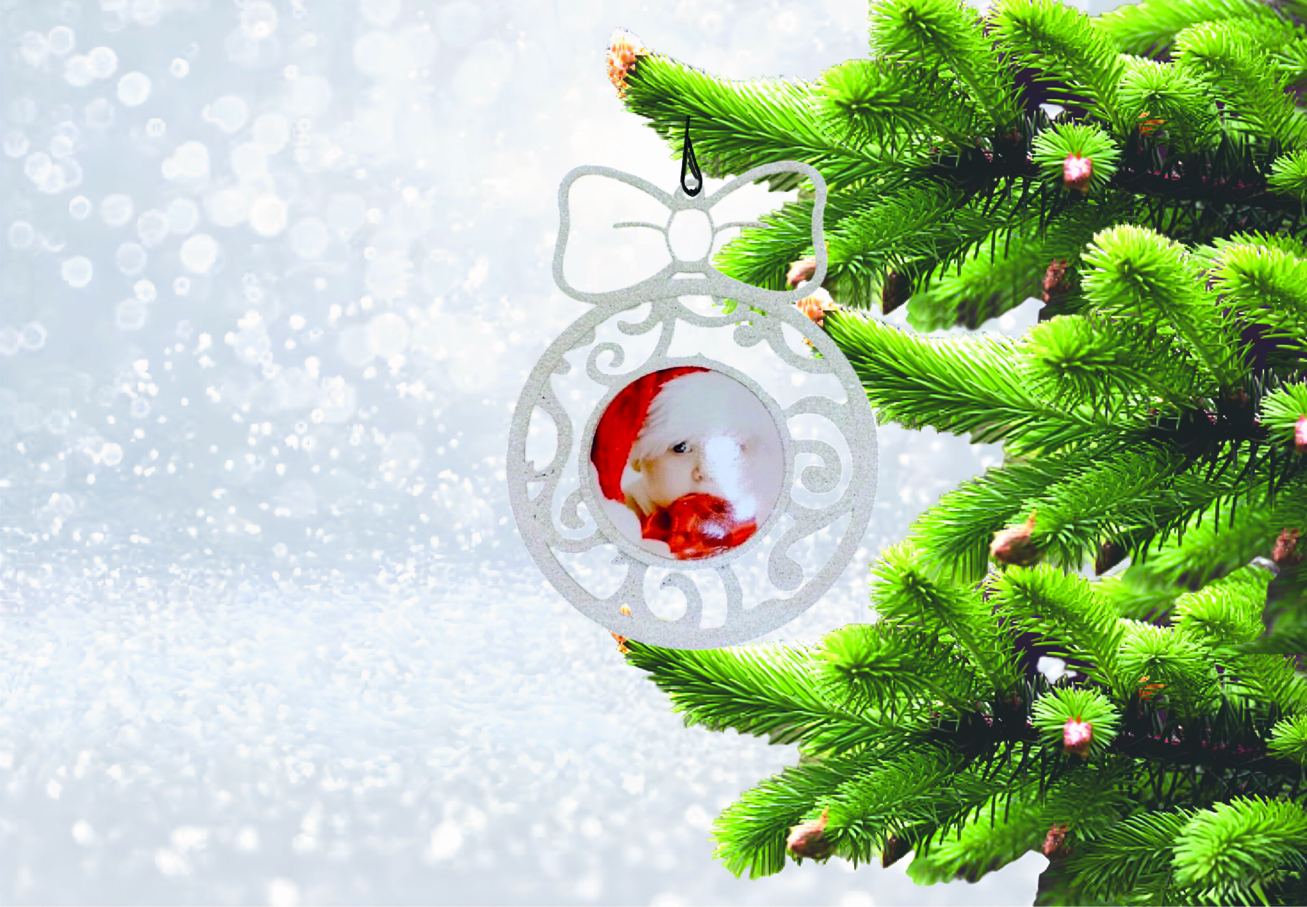 PERSANOLIZIRANA KUGLICA ZA BOR SA SLIKOM U BOŽIĆNIM MOTIVIMA - Slika 3