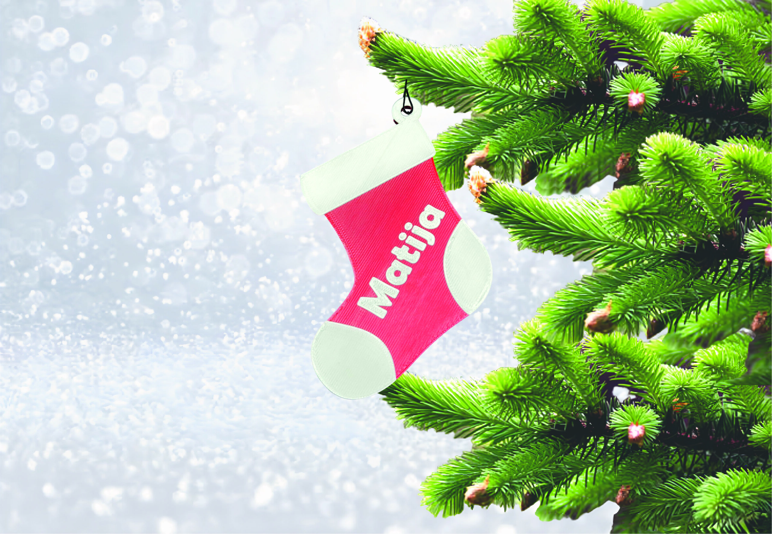 PERSONALIZIRANI UKRASI ZA BOR - BOŽIĆNI LIKOVI S IMENOM - Slika 19