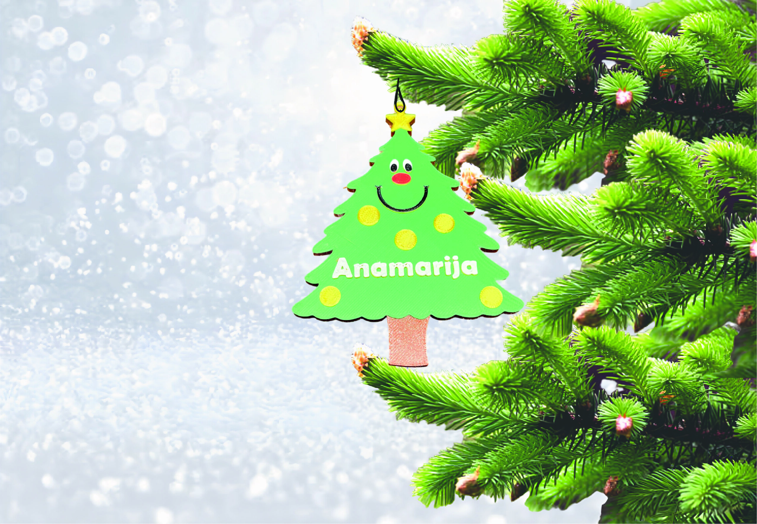 PERSONALIZIRANI UKRASI ZA BOR - BOŽIĆNI LIKOVI S IMENOM - Slika 23