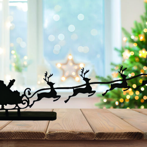 SAMOSTOJEĆA DEKORACIJA DJED BOŽIĆNJAK I SOBOVI SA POSTOLJEM