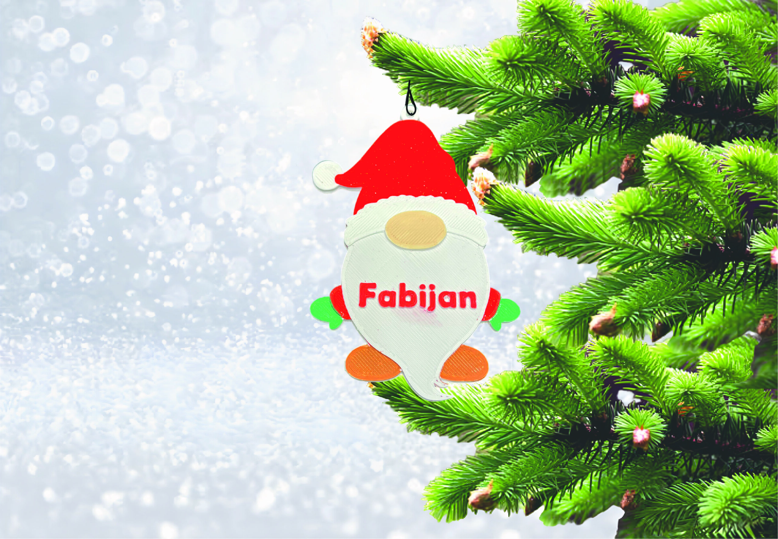 PERSONALIZIRANI UKRASI ZA BOR - BOŽIĆNI LIKOVI S IMENOM - Slika 15