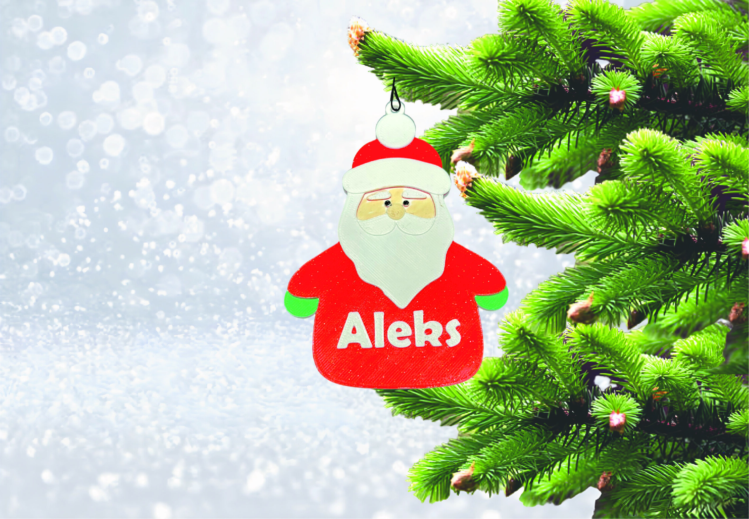 PERSONALIZIRANI UKRASI ZA BOR - BOŽIĆNI LIKOVI S IMENOM