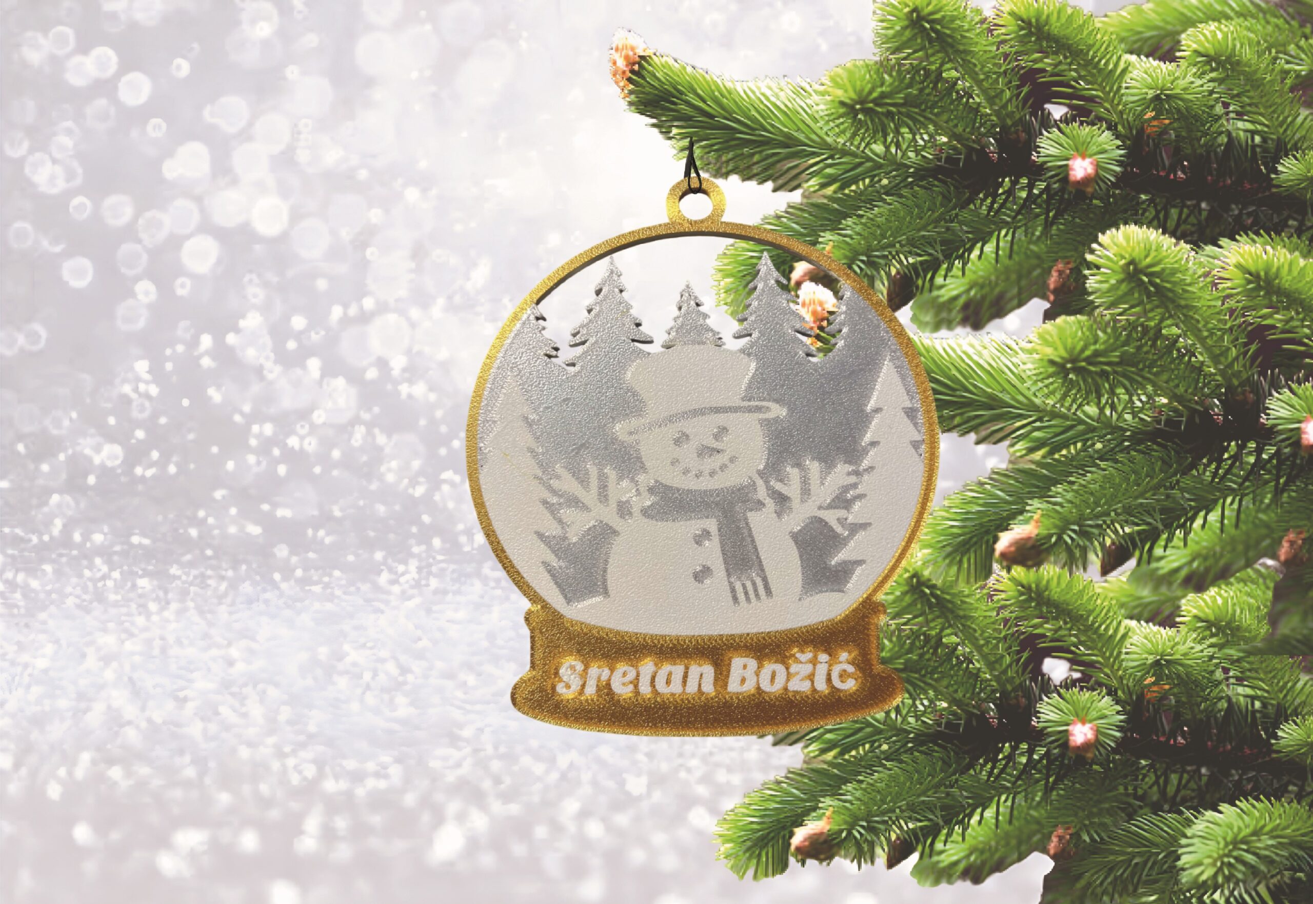 KUGLICE SRETAN BOŽIĆ S BOŽIĆNIM MOTIVOM - Slika 3