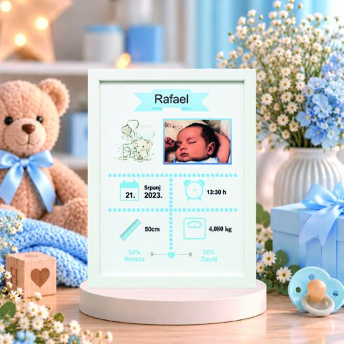 PERSONALIZIRANA SLIKA ZA POKLON BEBI – DEČKO #1
