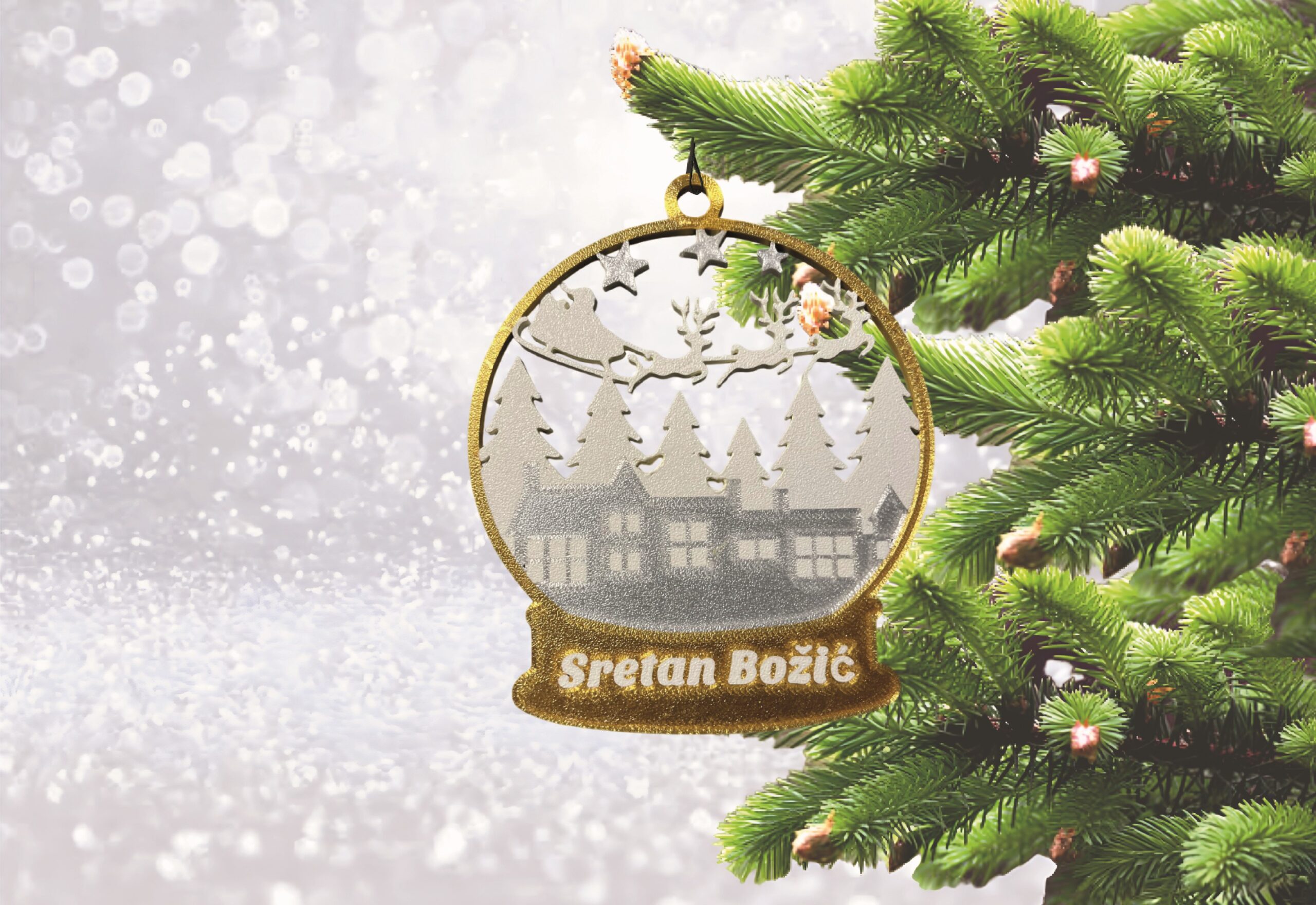 KUGLICE SRETAN BOŽIĆ S BOŽIĆNIM MOTIVOM - Slika 5
