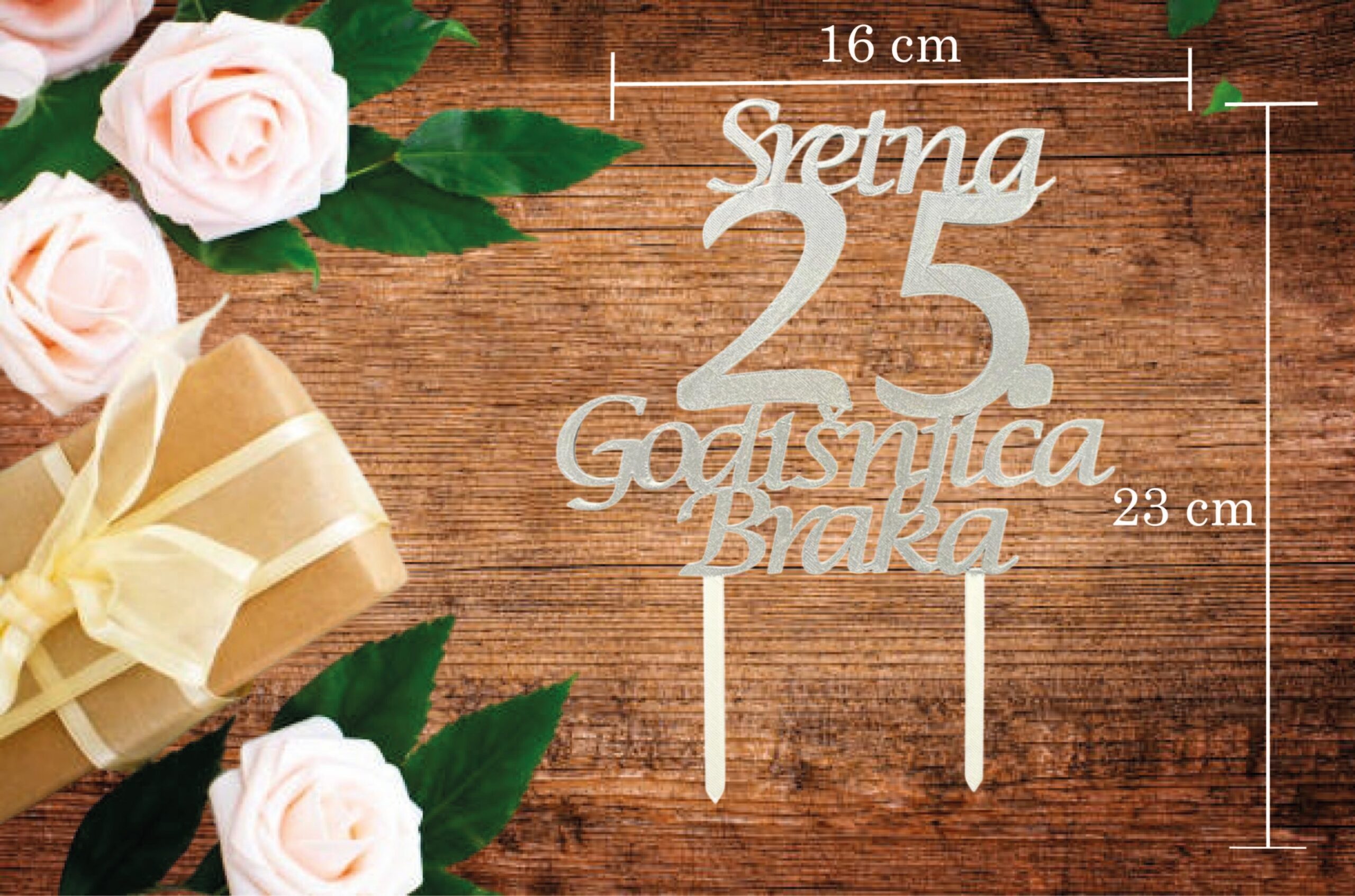 PERSONALIZIRANI TOPER SRETNA BROJ GODIŠNJICA BRAKA - Slika 2