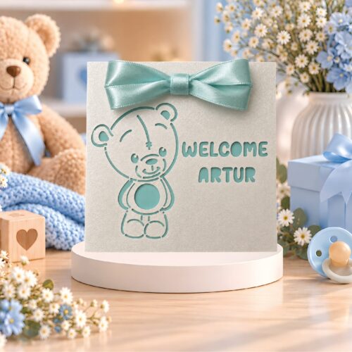 PERSONALIZIRANA ČESTITKA ZA POSJETU BEBI- WELCOME IME