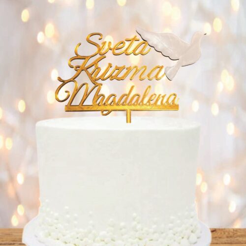 PERSONALIZIRANI TOPER SRETNA SVETA KRIZMA GOLUB I IME