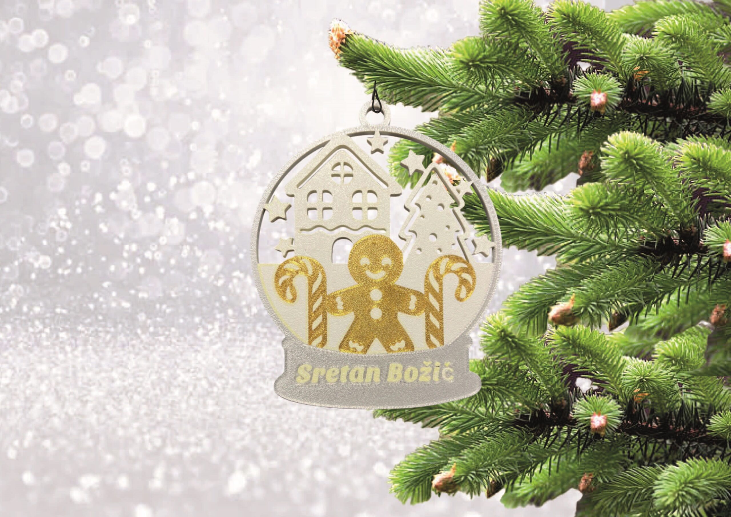 KUGLICE SRETAN BOŽIĆ S BOŽIĆNIM MOTIVOM - Slika 7