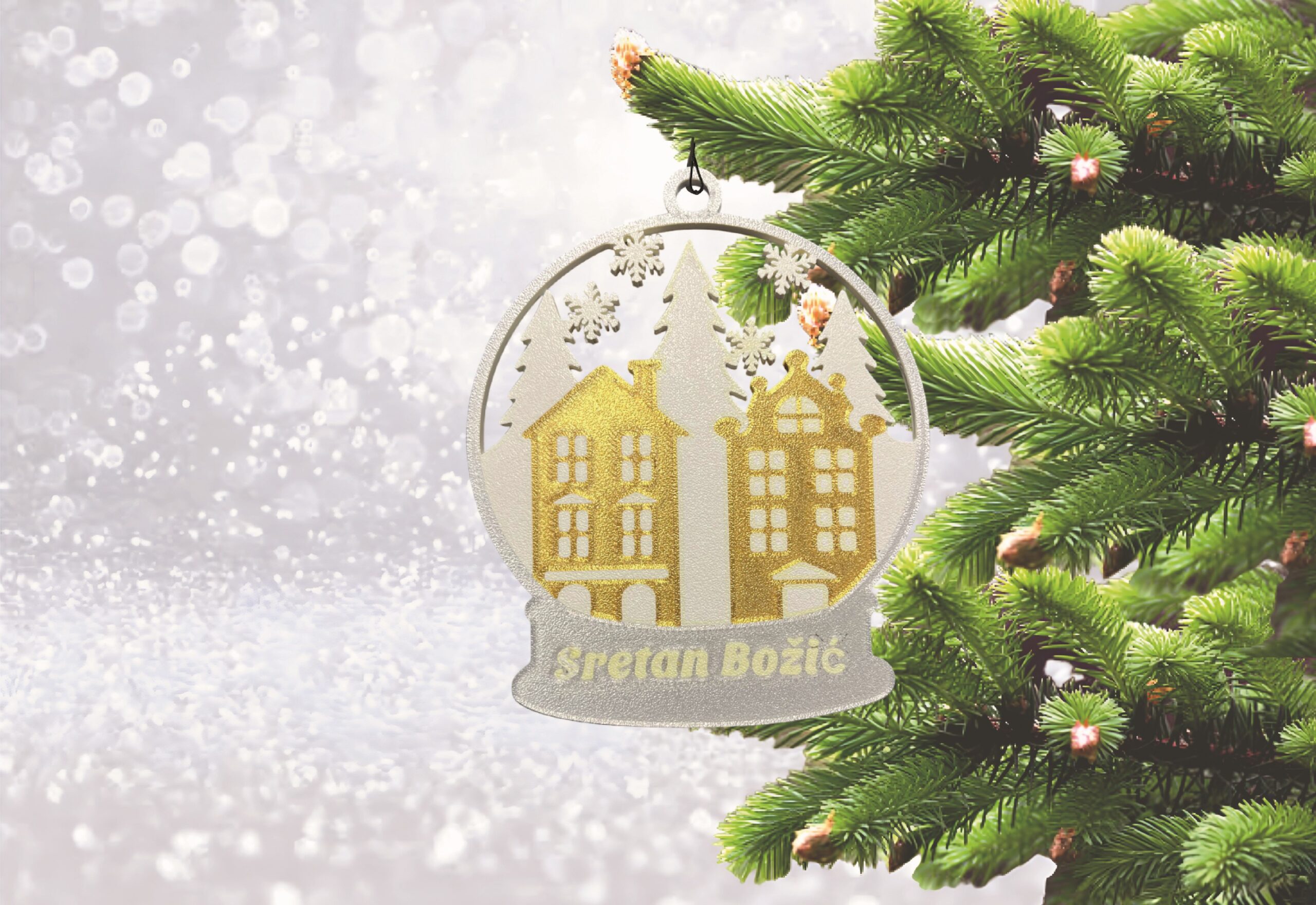 KUGLICE SRETAN BOŽIĆ S BOŽIĆNIM MOTIVOM - Slika 9