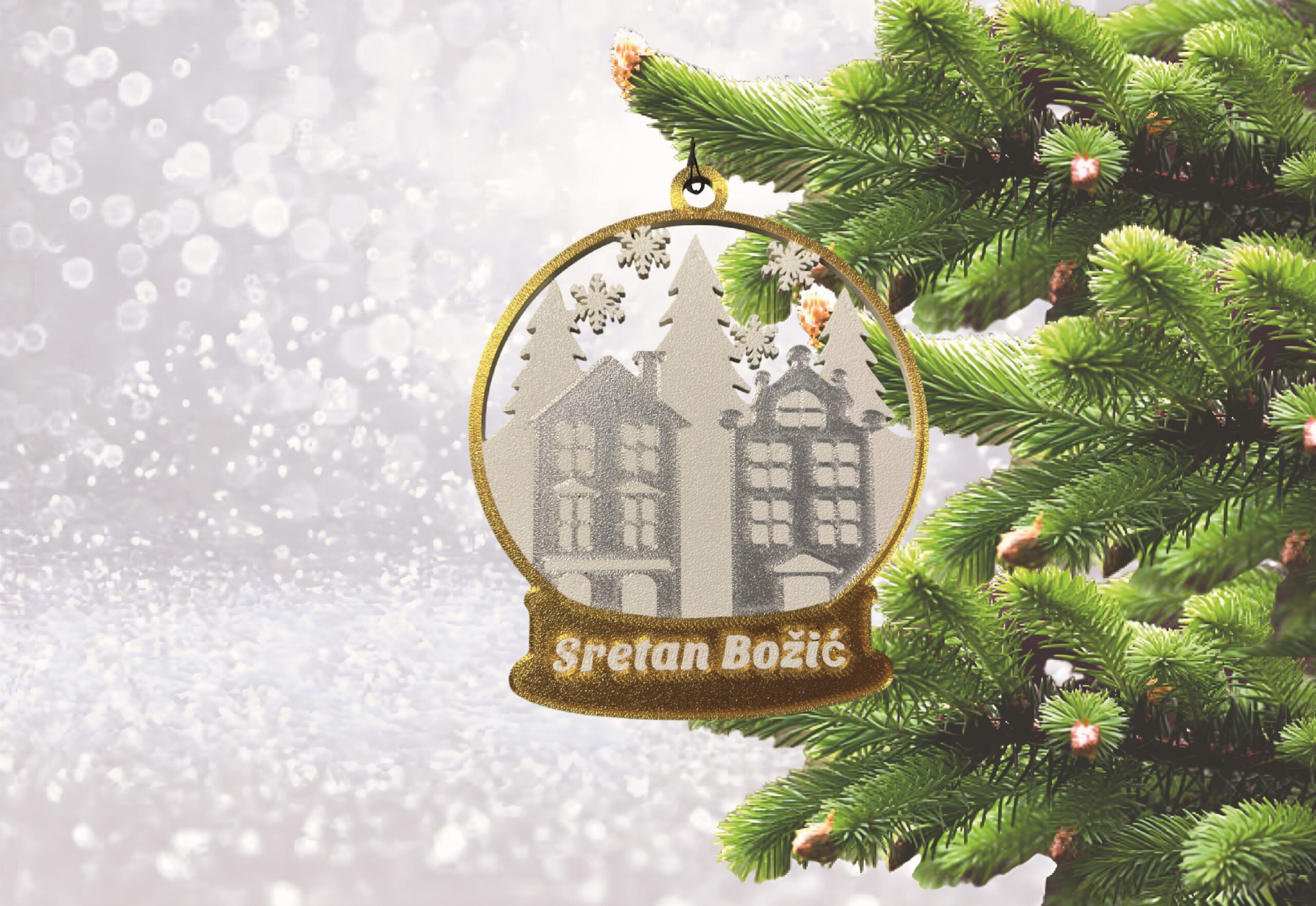 KUGLICE SRETAN BOŽIĆ S BOŽIĆNIM MOTIVOM - Slika 11