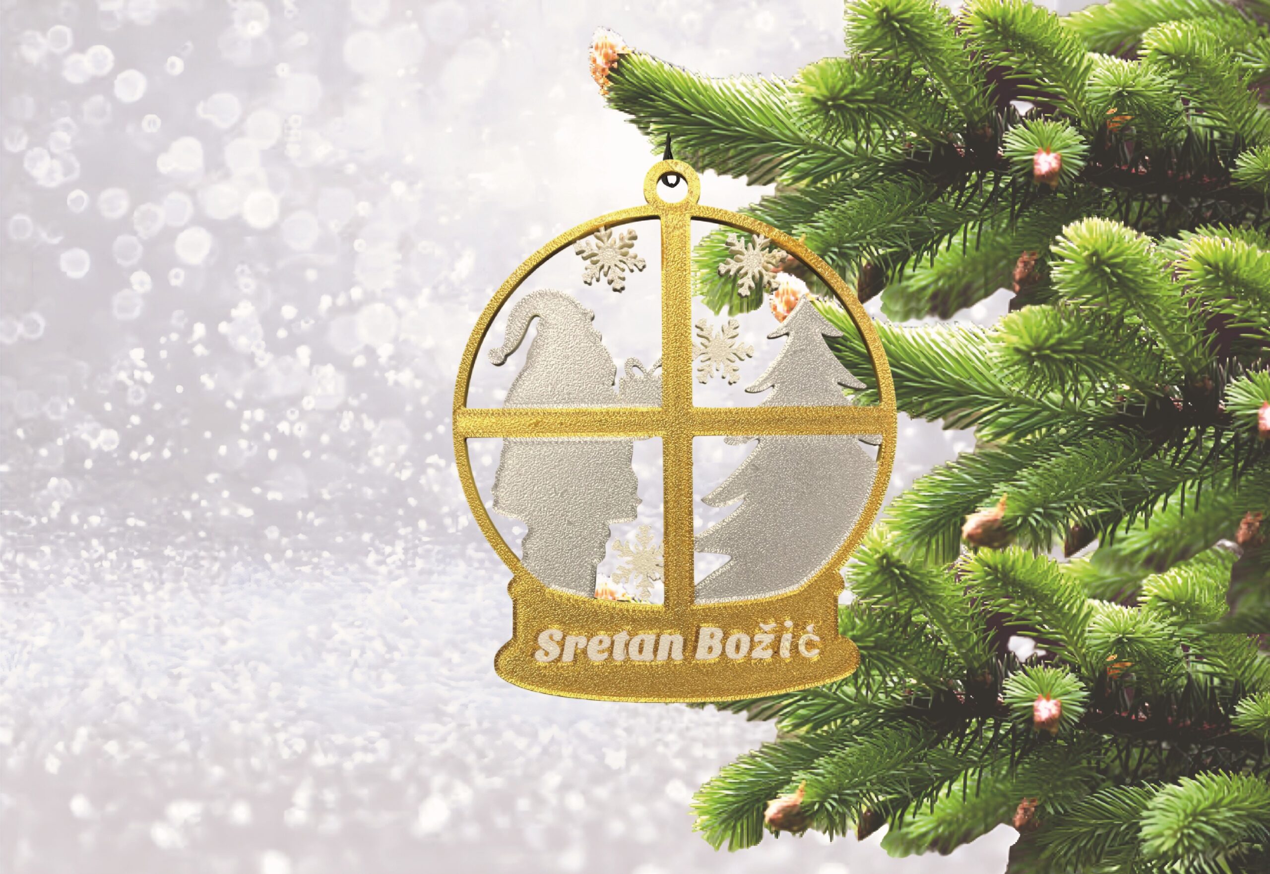 KUGLICE SRETAN BOŽIĆ S BOŽIĆNIM MOTIVOM - Slika 13