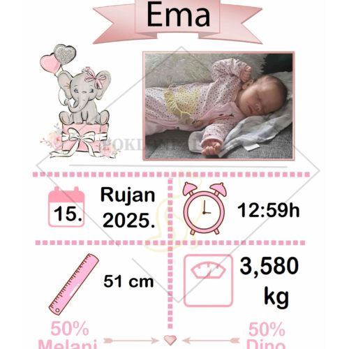 PERSONALIZIRANA SLIKA ZA POKLON BEBI #1