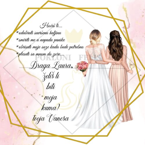 PERSONALIZIRANA SLIKA “ŽELIŠ LI BITI MOJA KUMA?#