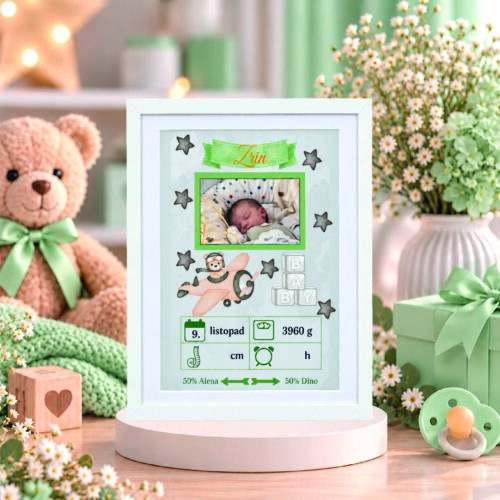 PERSONALIZIRANA SLIKA ZA POKLON BEBI – DEČKO #2