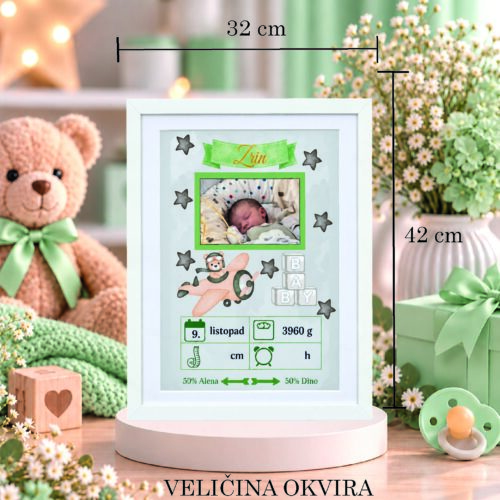 PERSONALIZIRANA SLIKA ZA POKLON BEBI – DEČKO #2