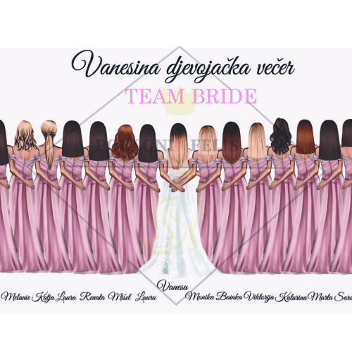 PERSONALIZIRANA SLIKA TEAM BRIDE