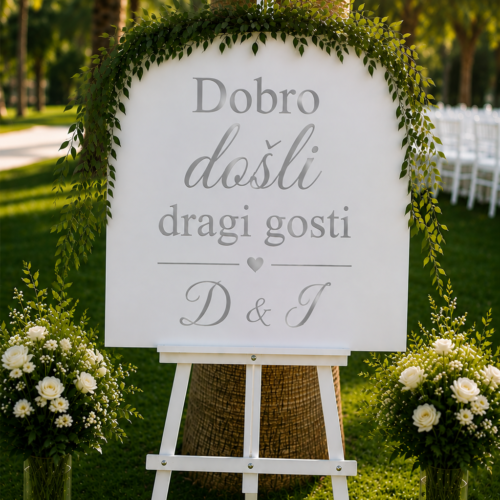 PERSONALIZIRANA NALJEPNICA DOBRO DOŠLI DRAGI GOSTI I INICIJALI
