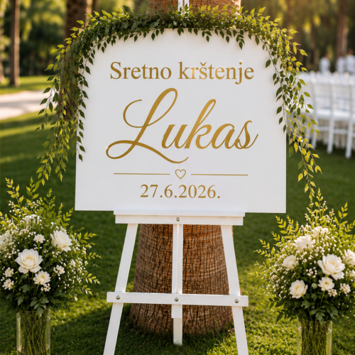 PERSONALIZIRANA NALJEPNICA SRETNO KRŠTENJE IME DATUM