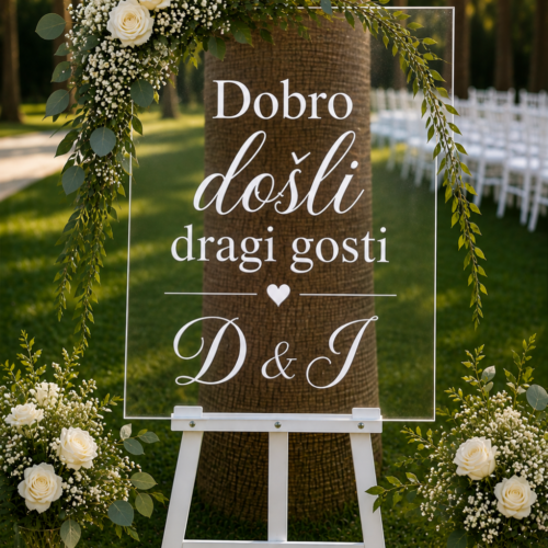 PERSONALIZIRANA NALJEPNICA DOBRO DOŠLI DRAGI GOSTI I INICIJALI